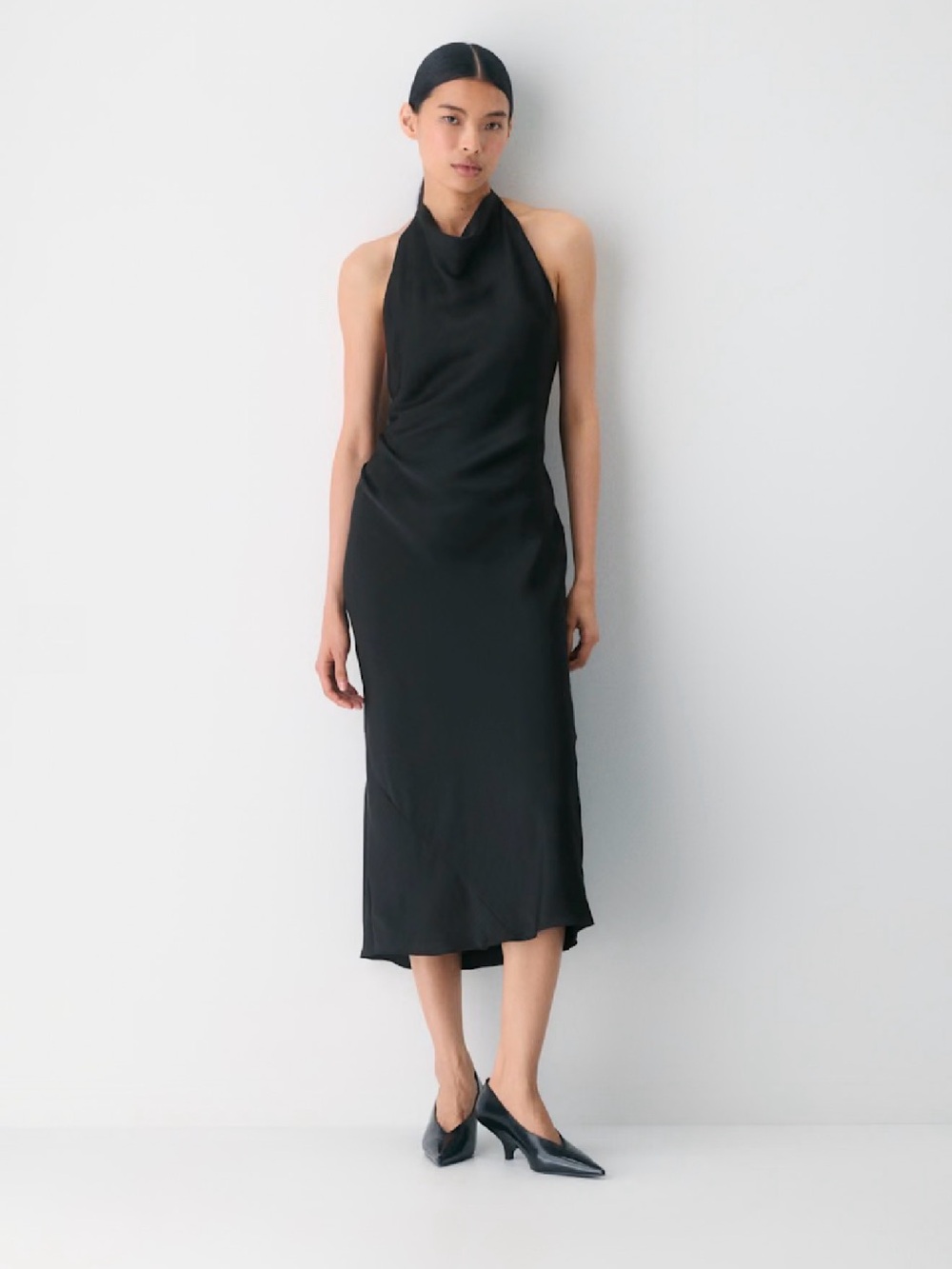 Aritzia Audience Satin Maxi Halter Dress size10